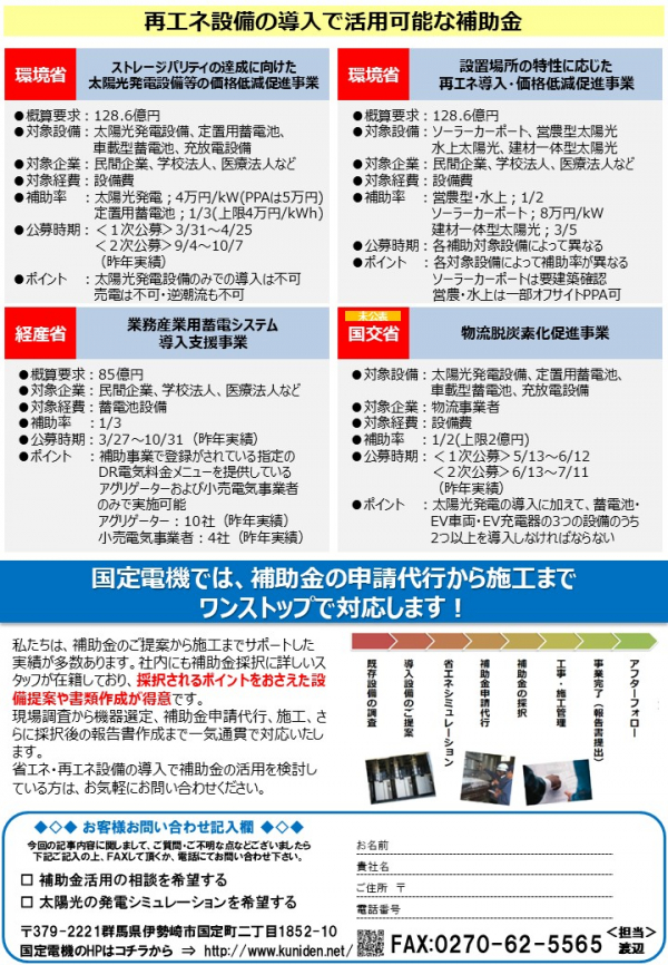 省エネeco通信　2026年1月号　省エネ・再エネ導入を支援する補助金のご紹介！